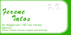 ferenc talos business card